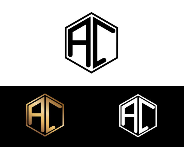 AC六角形字母设计图片下载