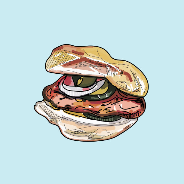 汉堡的矢量图。图片下载