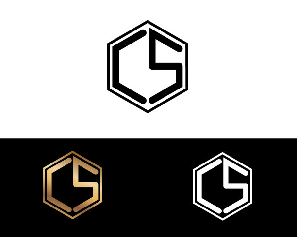 CS六角形字母设计图片下载