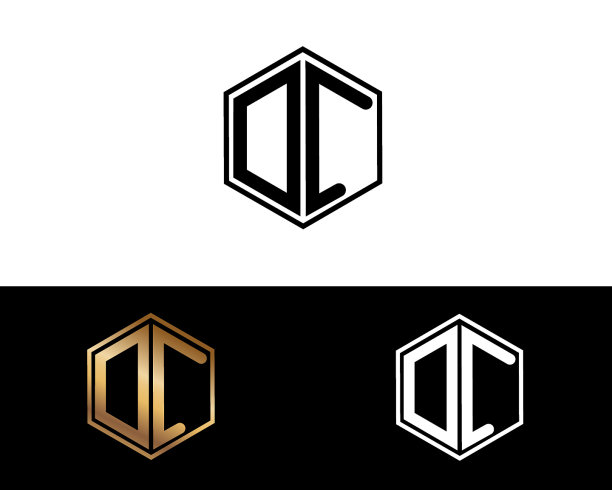 直流六角形字母设计图片下载