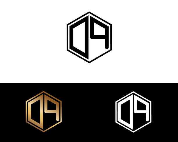 DQ六边形字母设计图片下载