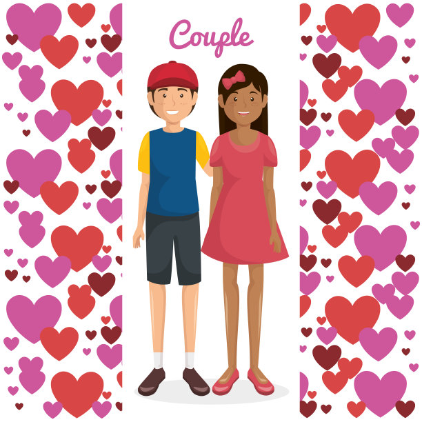 情侣用心形图案图片下载