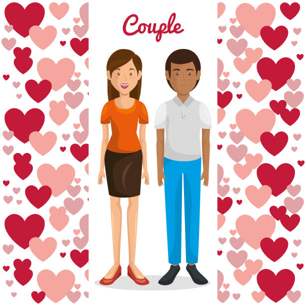 情侣用心形图案图片下载