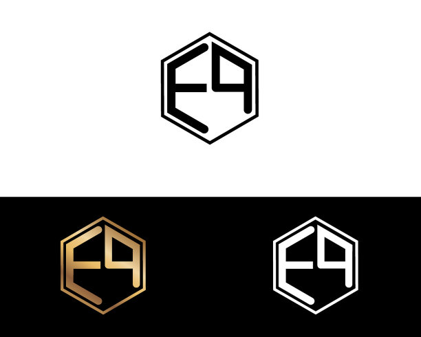 EQ六角形字母设计图片下载