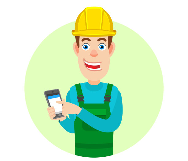 使用移动电话的建设者图片下载