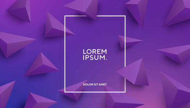 带有飞行金字塔和三角形的矢量抽象背景。图片下载