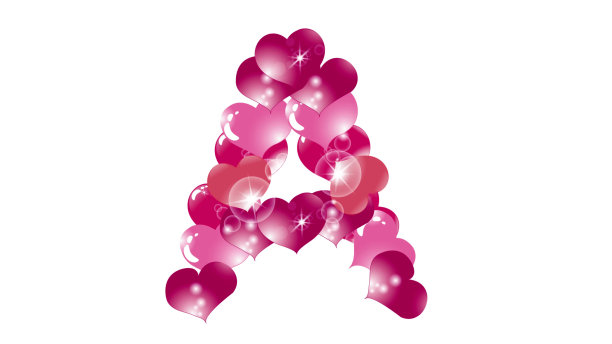 动画的心与亮点，出现和消失形成一个字母a图片下载