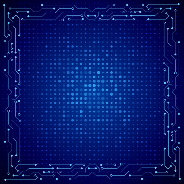 蓝色背景上的高科技框架。图片下载