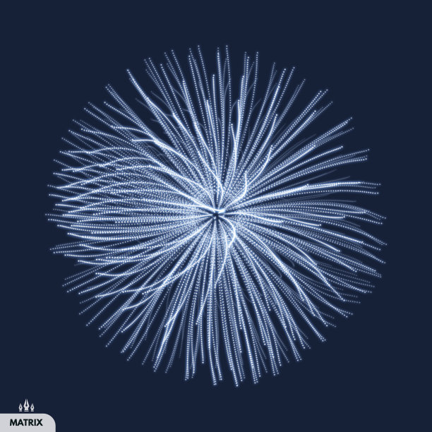 动态粒子数组。3d未来技术风格。抽象的背景。矢量插图。图片下载