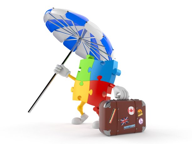 带手提箱的拼图游戏人物图片下载