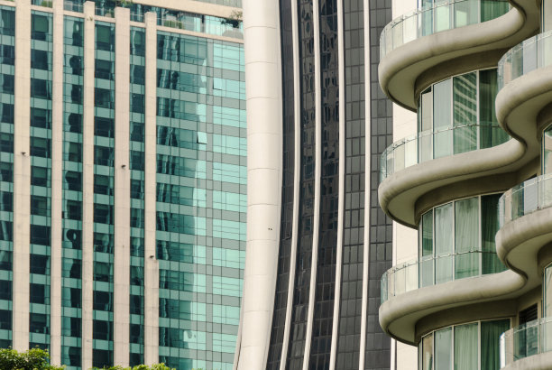 摩天大楼的镜像墙抽象的城市背景。图片下载