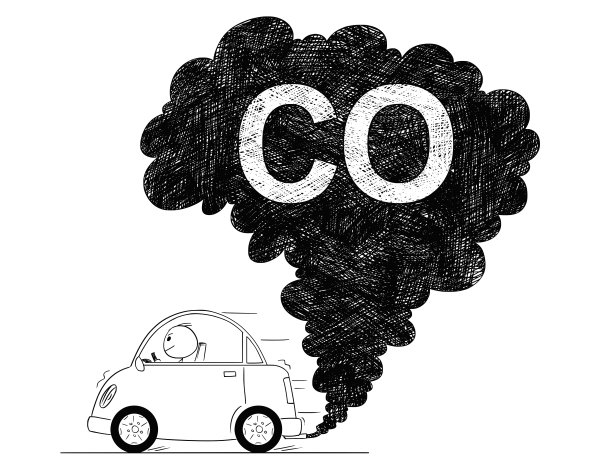 汽车空气CO污染矢量画图插图图片下载