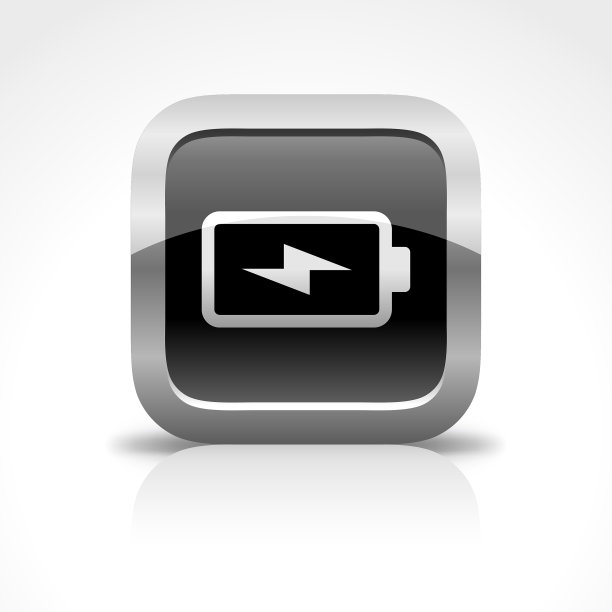 电池和电源光泽按钮图标图片下载