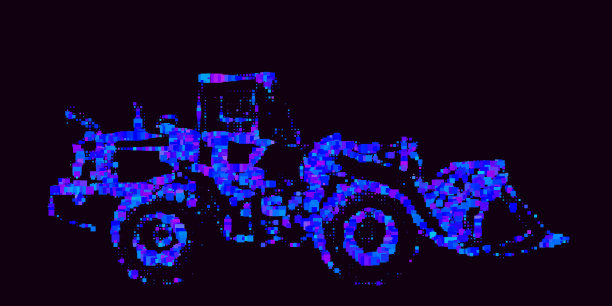 抽象的推土机。矢量彩色插图。图片下载