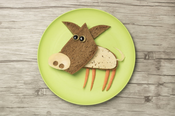 用食材做成的搞笑猪图片下载