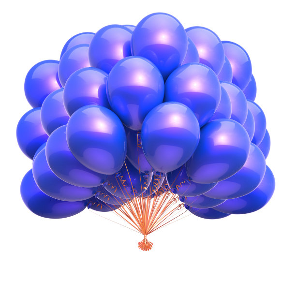 蓝色氦气球串假日派对装饰经典图片下载