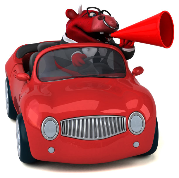 有趣的公牛- 3D插图图片下载