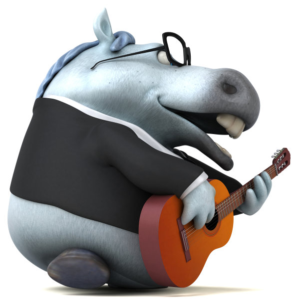 有趣的马- 3D插图图片下载