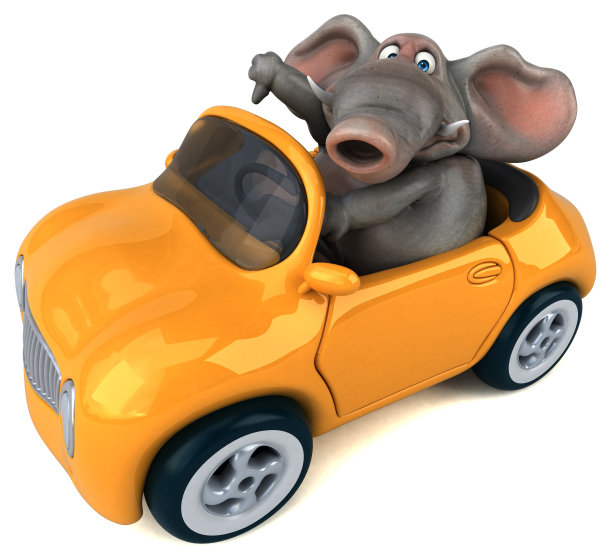 有趣的大象- 3D插图图片下载