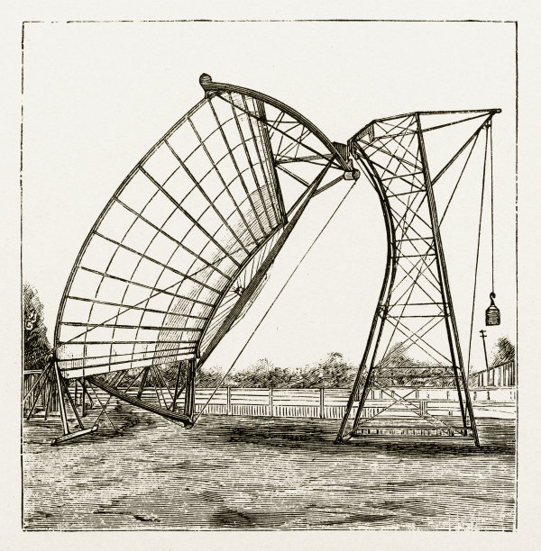 加州太阳能机器，早期美国雕刻，1890年图片下载