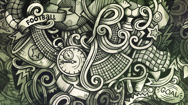 涂鸦足球图形插图图片下载
