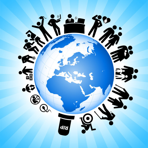 人类生命周期背景上的地球图片下载