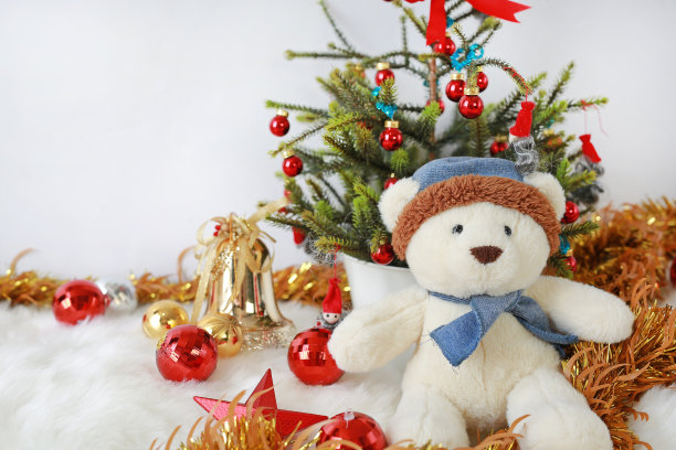 圣诞树装饰的背景。冬天的季节。图片下载