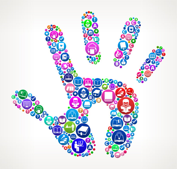 人类印刷书籍和阅读图标模式背景图片下载