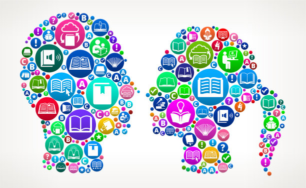 夫妇书和阅读图标模式背景图片下载