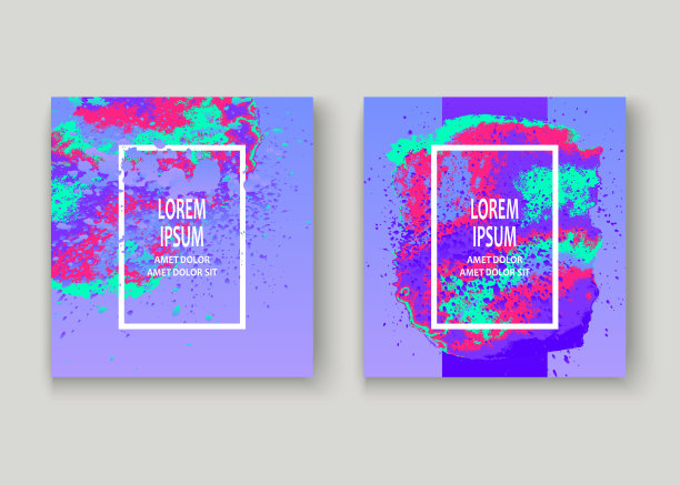 霓虹喷溅艺术封面设计。流体全息梯度爆炸飞溅纹理背景。时尚创意矢量模板封面报告目录小册子传单产品图片下载