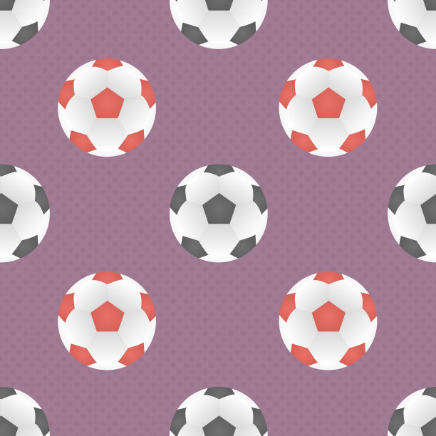 无缝模式与足球。适用于包装纸、明信片和促销产品。图片下载