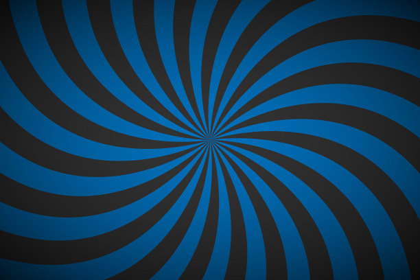 装饰复古蓝色螺旋背景，旋涡径向图案，抽象矢量插图图片下载