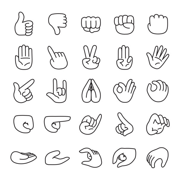 向量手势线图标设置图片下载