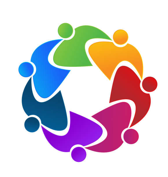 团队拥抱的人商业图标id卡向量图片下载