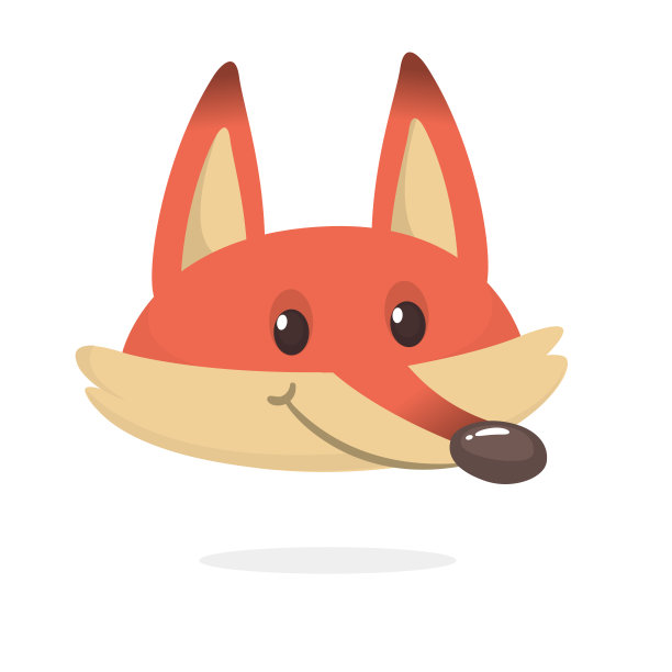 卡通红狐狸。矢量插图的红色微笑狐狸图标。图片下载