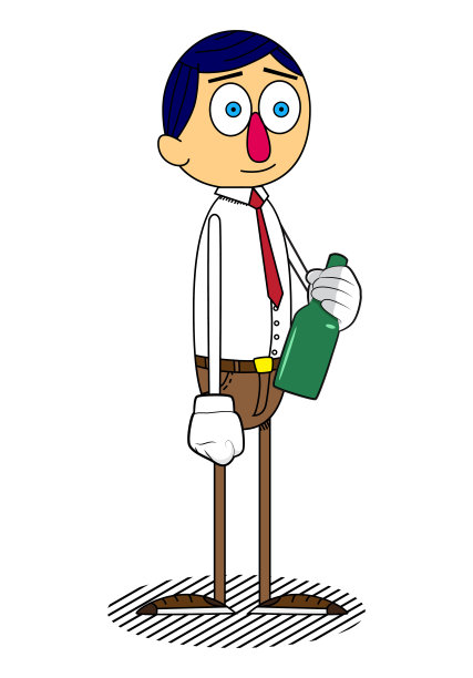 拿着瓶子的商人。图片下载