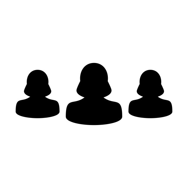 领袖图标向量女性群体的人符号化身为企业管理团队在平色字形象形图图片下载