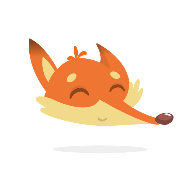 卡通红狐狸头。矢量插图的红色微笑狐狸图标。图片下载