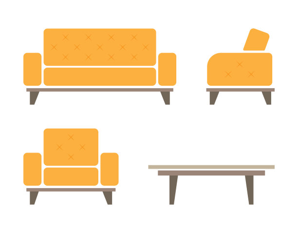 一套沙发和扶手椅图片下载