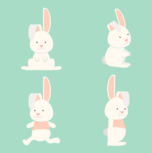 Flat Funny bunny系列图片下载