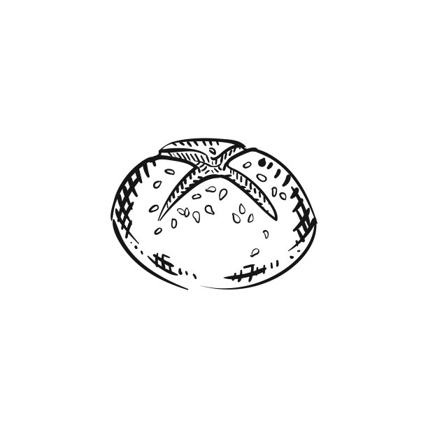 横切小圆面包素描图片下载