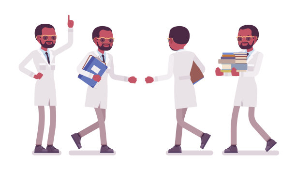 男黑人科学家走路图片下载