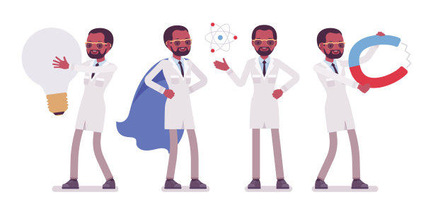 男性黑人科学家和巨大的东西图片下载