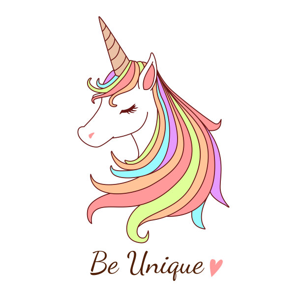 美丽的独角兽插图素材图片