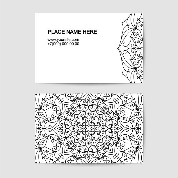 访问卡片模板与花边图案图片下载