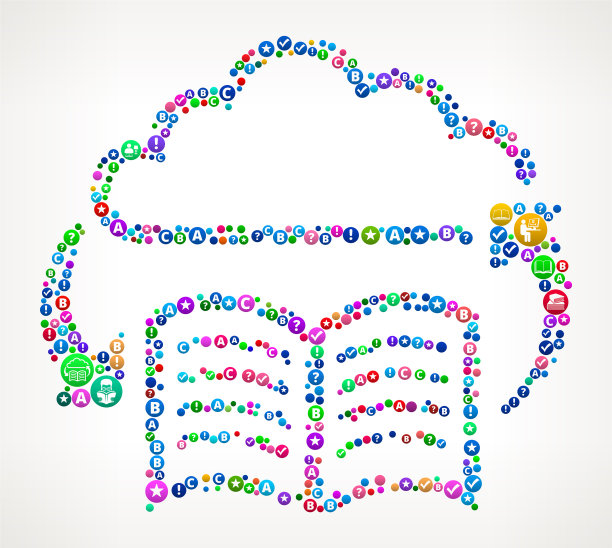在线书籍书籍和阅读图标模式背景图片下载