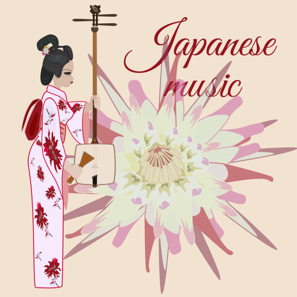 矢量平面风格的日本音乐模板图片下载