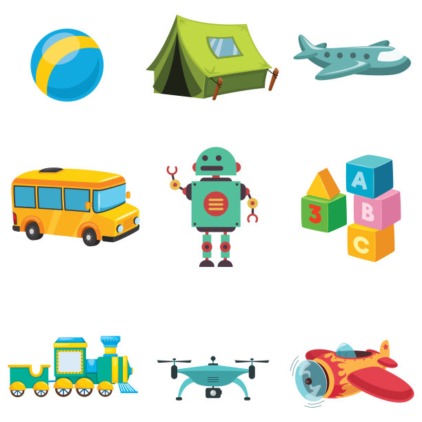 矢量插图的儿童玩具图片下载