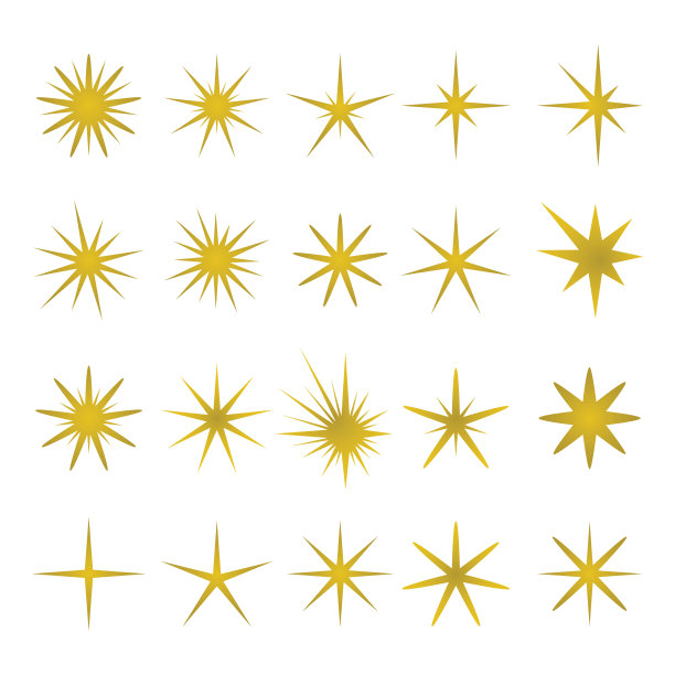 金色火花和火花元素的矢量插图图片下载