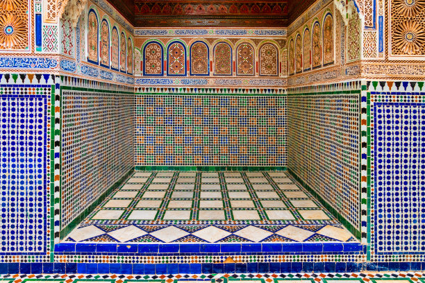 摩洛哥精美的瓷砖作品图片下载